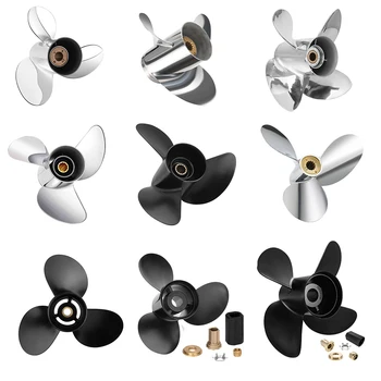Wholesale Stainless 25hp Outboard Boat Engine Propeller aluminum 90hp 100hp Outboard Steel Boat Propeller for Mercury Engines