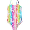 02 Costume da bagno con bretelle Unicorno Arcobaleno