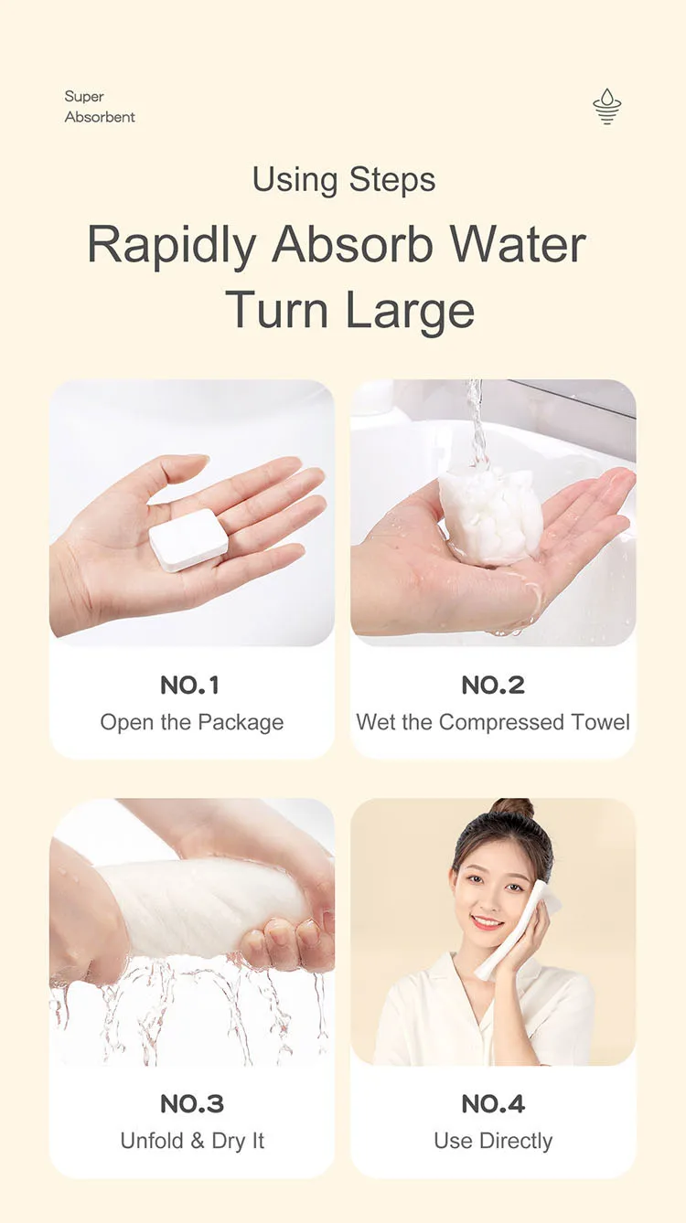 Hotel Travel Portable Large Non Woven Disposable Cotton Facial Towel