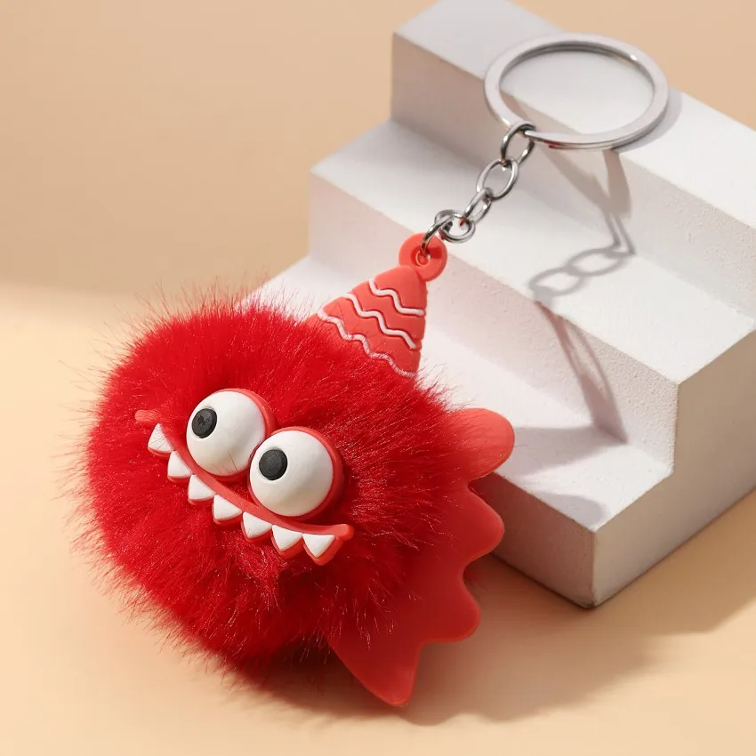 Cute Plush Little Monster Keychain - Creative Fur Ball