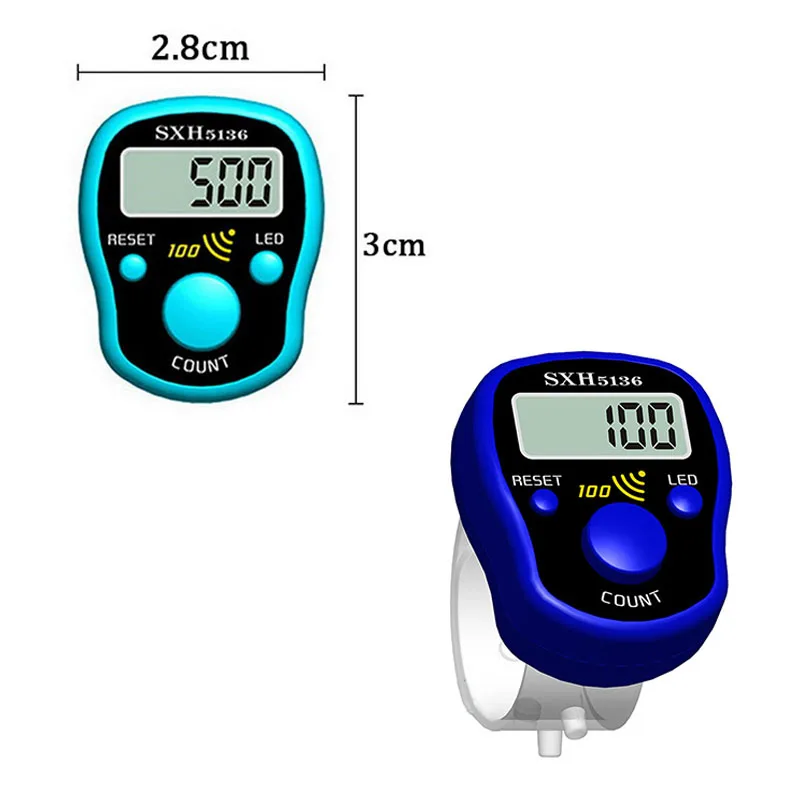 Factory Muslim Tasbih LED Digital Finger Tally Counter Electronic Digital Counter for People Counting
