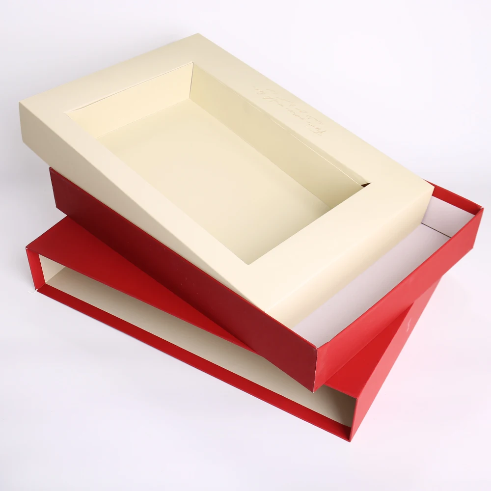 علبة هدايا فاخرة مخصصة على شكل مربع بدرج لتعبئة المجوهرات، مصنوعة من ورق معاد تدويره بطريقة طباعة أوفست صديقة للبيئة، قابلة لإعادة الاستخدام، محمولة، وذات تغليف ورقي راقٍ