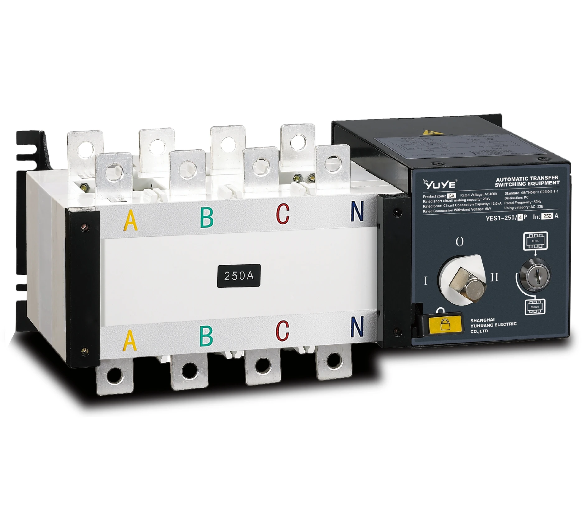 ATS YES1-250GA PC Class Dual Power Supply Automatic Transfer Switch 3P/4P 250A ODM/OEM Schneider Low-Voltage for Generator