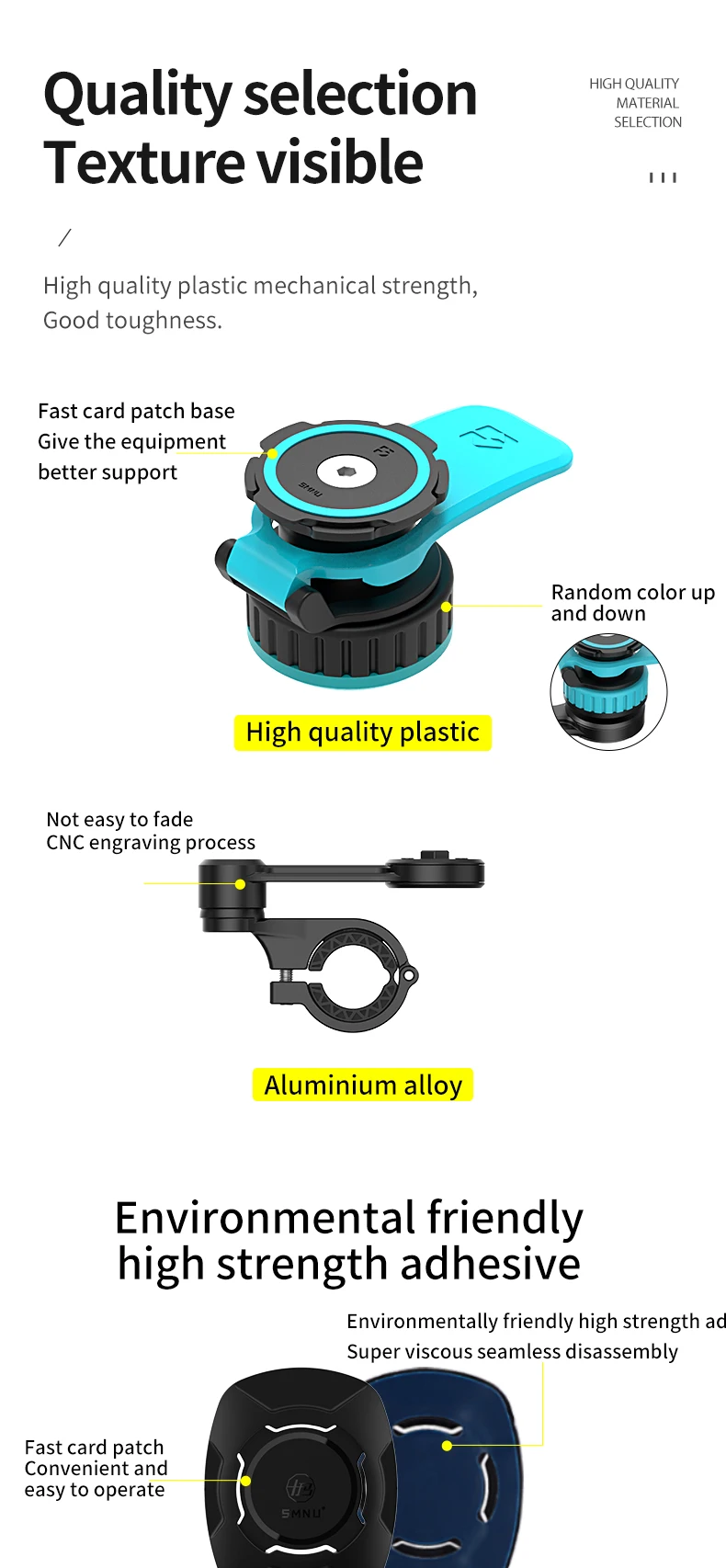 product smnu four colors magic arm magnetic vacuum motorcycle phone holder magnetic grip bicycle phone holder-6