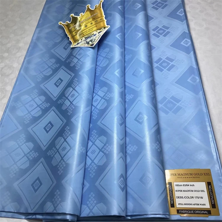 Factory Price Soft and Smooth Shadda African Damask Bazin Riche Cotton Jacquard Fabric