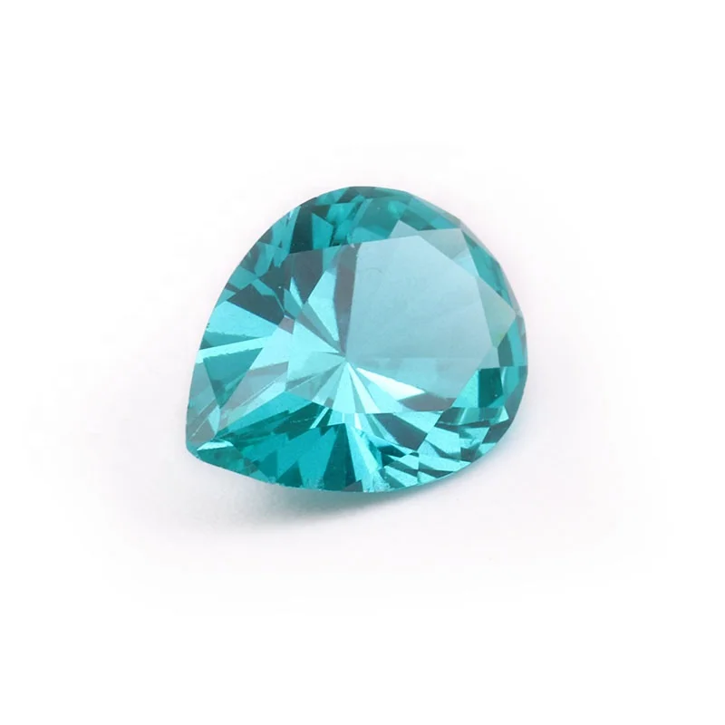 Loose Gems Stone Beautiful Pear Shape Synthetic Paraiba Blue Tourmaline on Sale