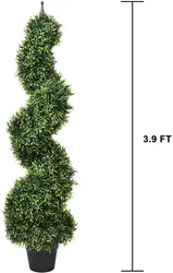 4 Feet Artificial Cypress faux Boxwood Spiral Topiary Trees for Indoor Outdoor decor Spiral Boxwood Trees