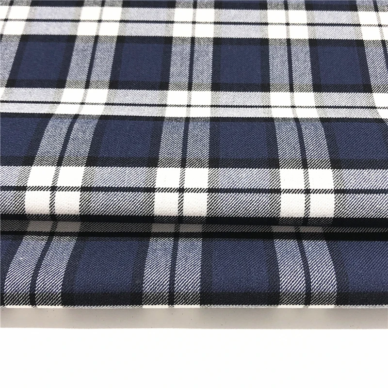 Ткань тартан из переработанного полиэстера, вискозы, спандекса для платья