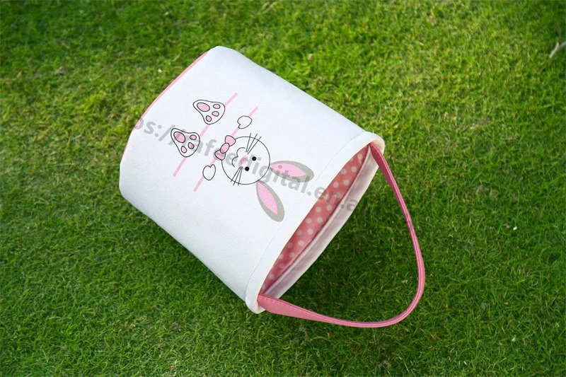 Wholesale 2023 Diy Personalized Girls Kids Gift Blank Sublimation Tote Canvas Linen Bag Easter