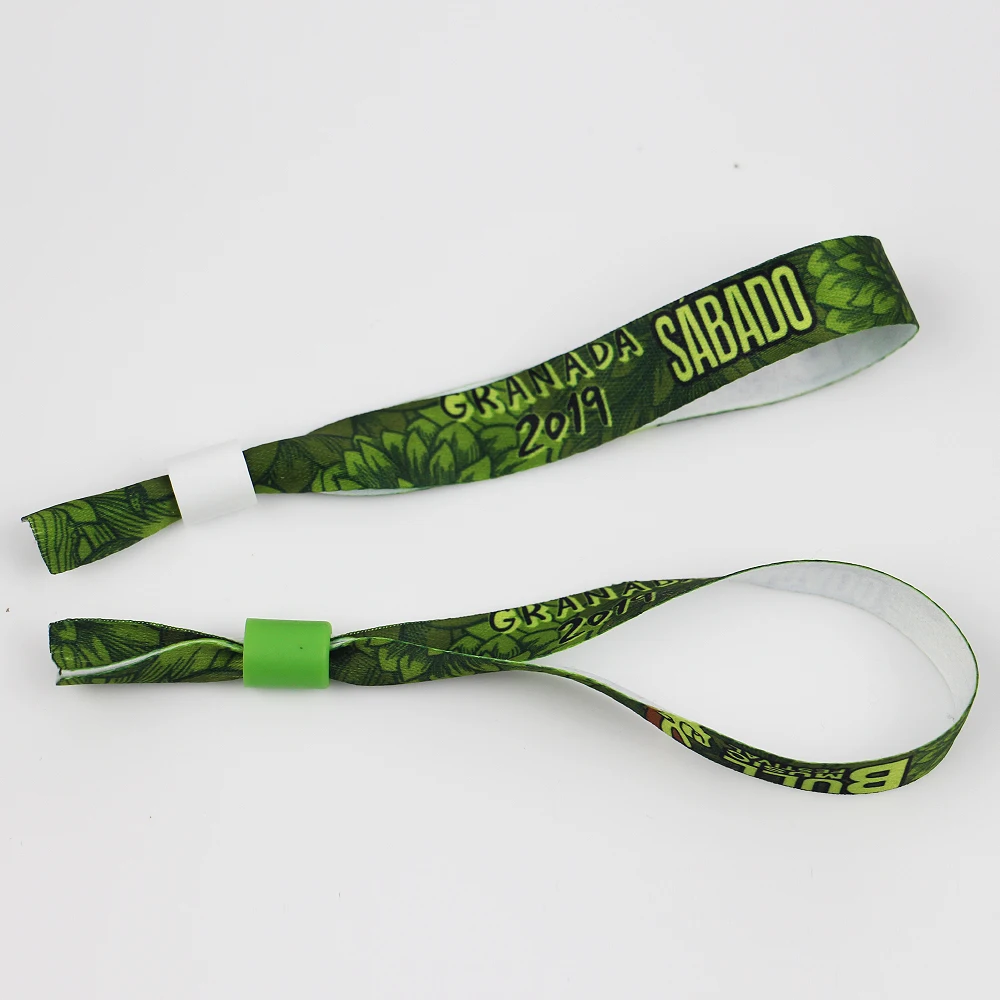 Free Design Cheap Custom logo Fabric Bracelet Wristband for Events