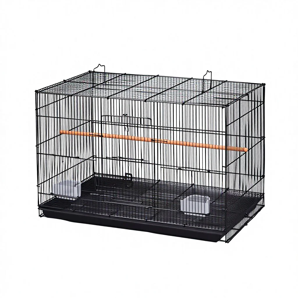China Wholesale Red Small Wire Bird Cage, Bird Home for Parakeets, Finches and Canaries With Feeder