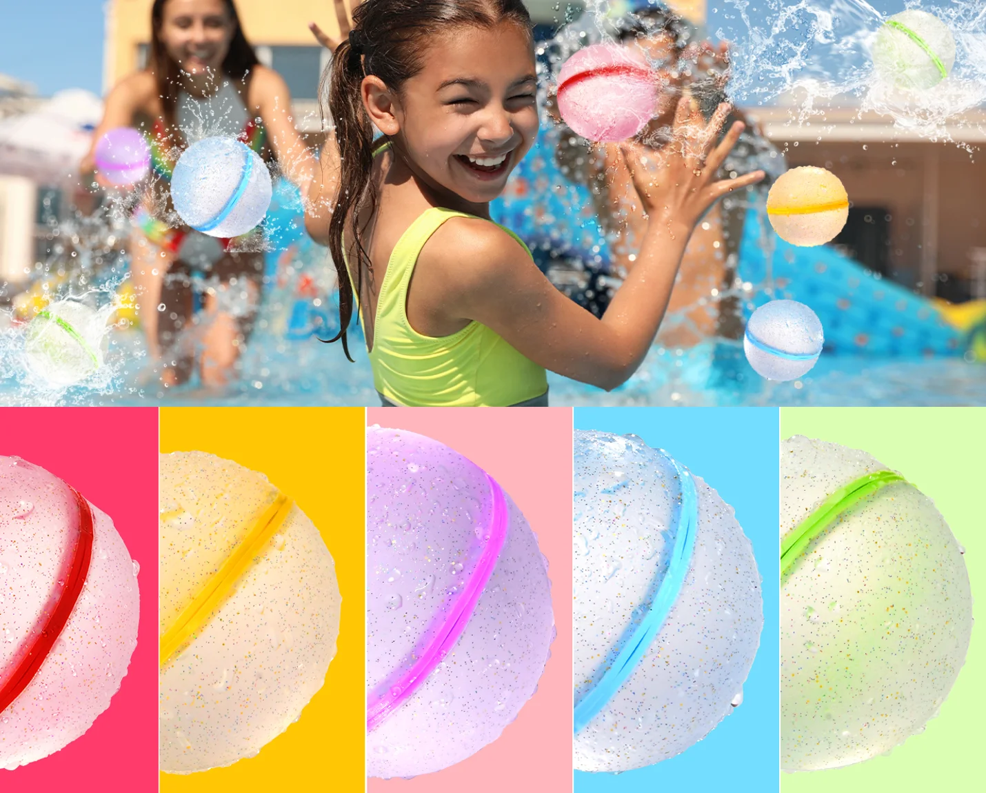 Soppycid Summer Resealing Reusable Refillable Water Balloons Quick Fill ...