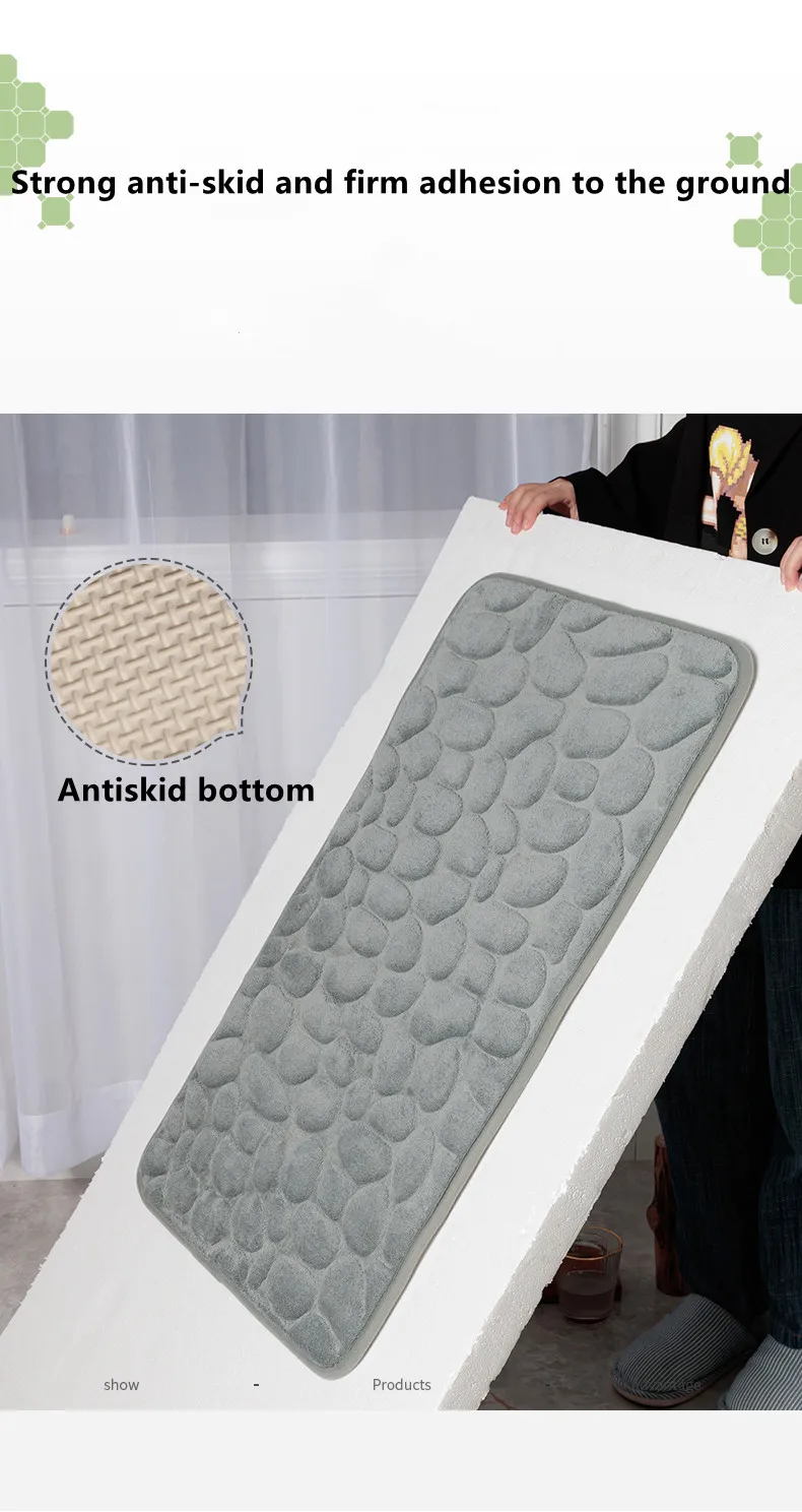 40*60cm Wholesales High Quality Bath Mat Non-Slip Bath Rugs Made Of 100% Polyester Bath Rug Stone supplier