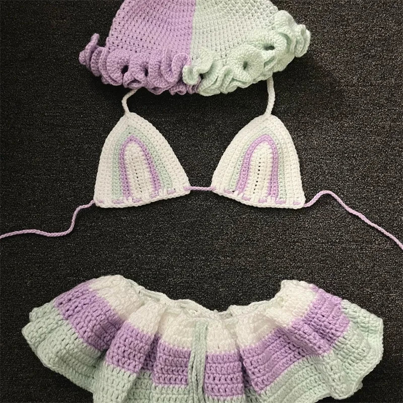 Custom Bohemian Best Swimwear Handmade Crochet Bikini Plus Size 2 Piece Set Mini Bikini Swimwear Beachwear for Women