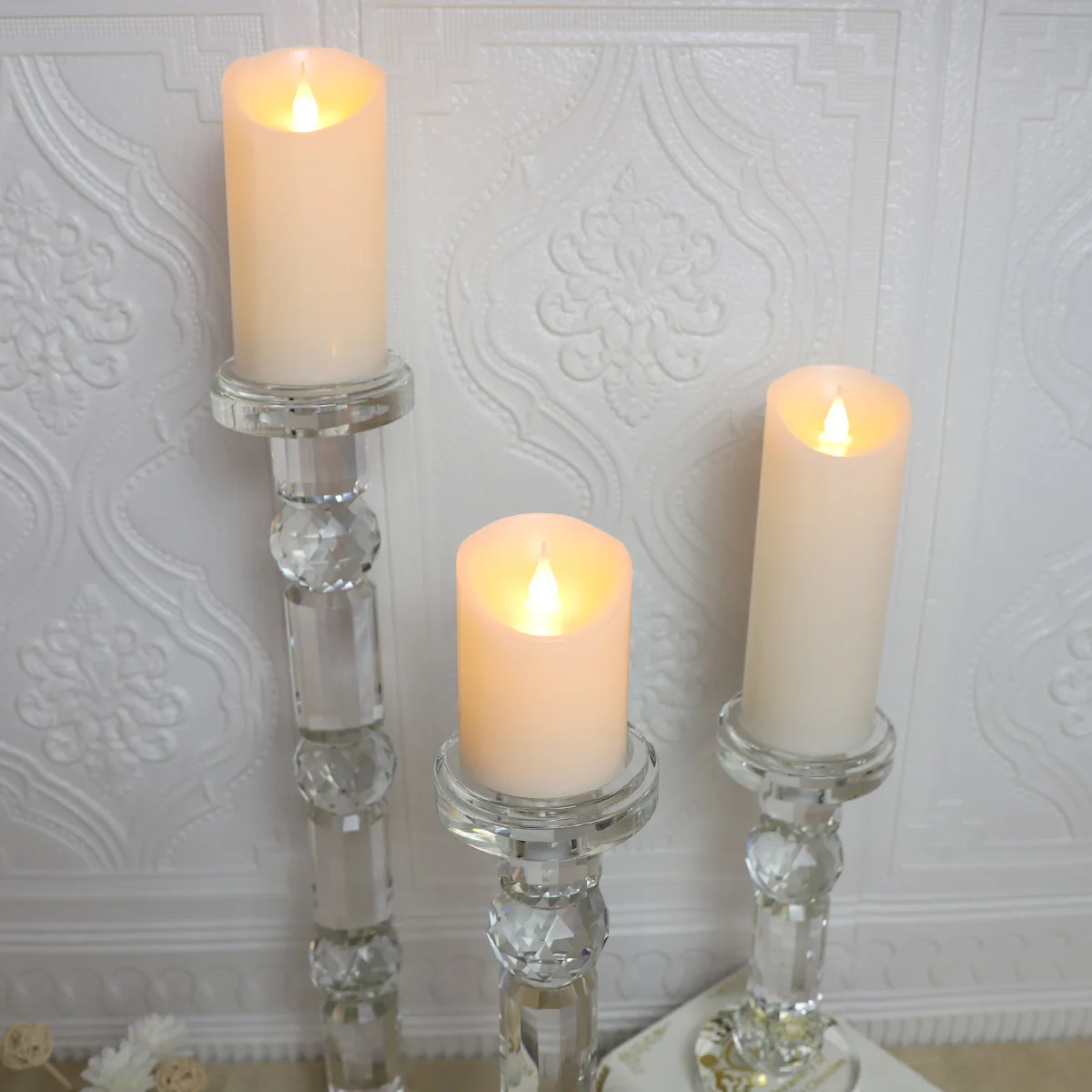 Battery operated handmade decorative crystal candles luxury other candle holders lanterns and candle jars manufacture