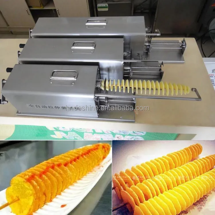 Manual Twist Potatoes Tower Slicer Chips Machine Spiral Spring Potato