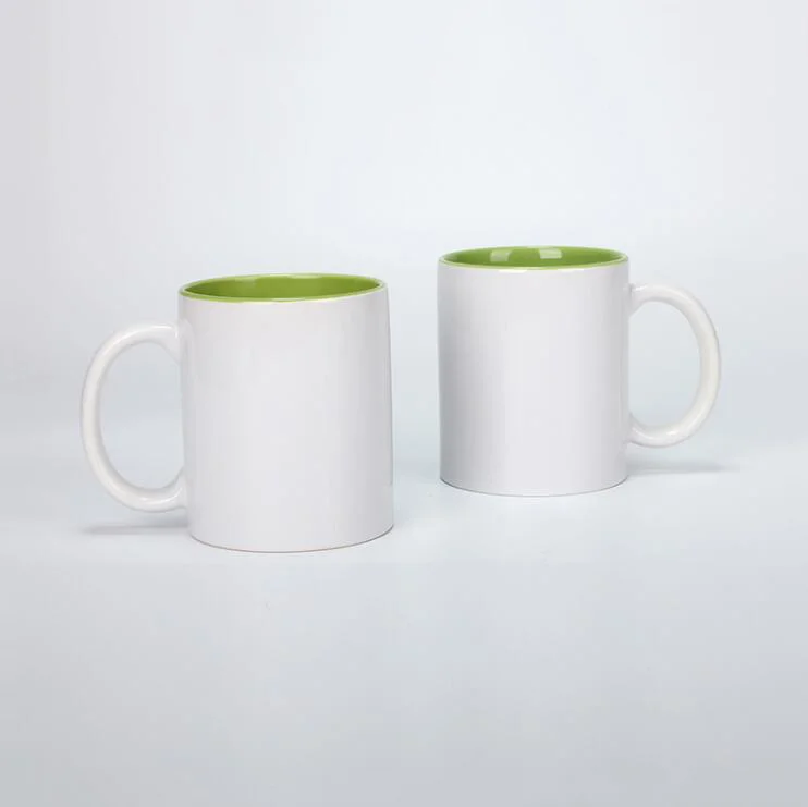 RubySub M092 11oz Colorful Rim Round Handle Mug Sublimation Blanks Enamel  Coffee Mugs Supplier Wholesale