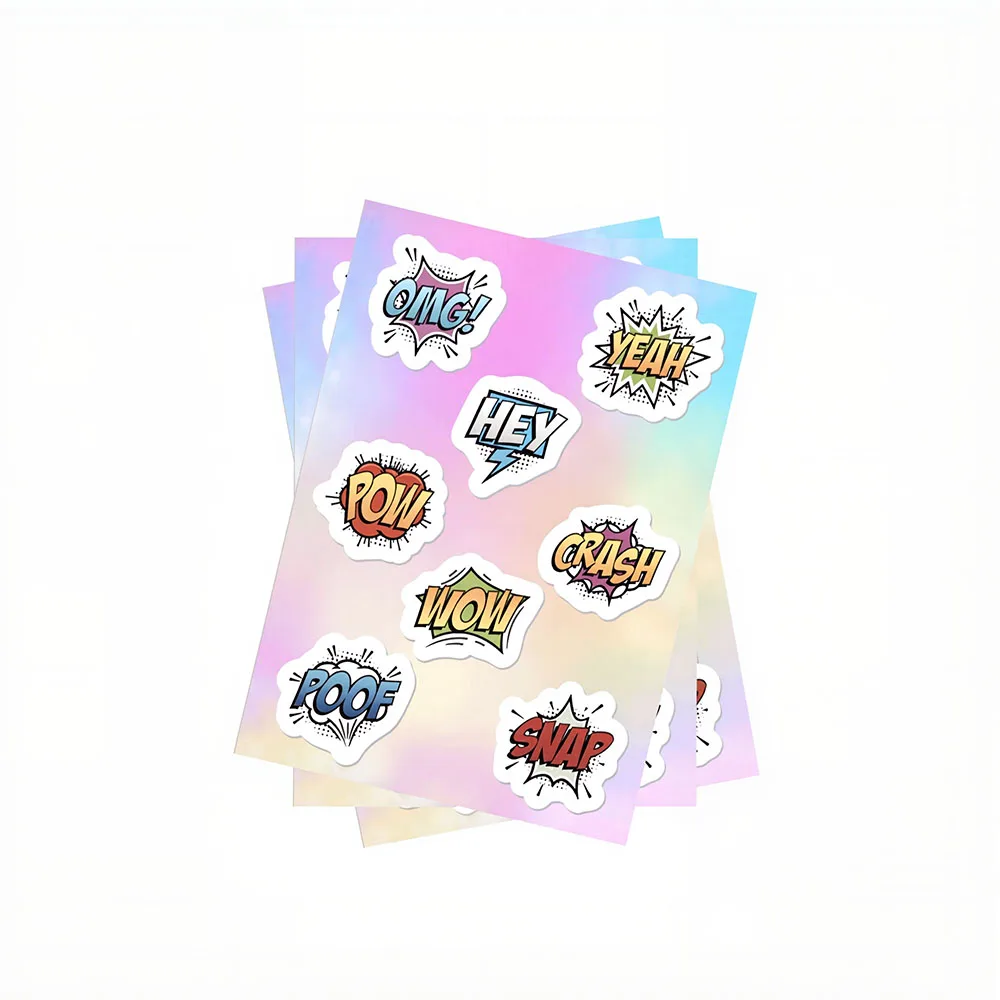 Self Adhesive Custom holo Child Safe Glue A4 Waterproof Kiss Cut Sticker Sheet Paper Sticker for Planner Suppliers