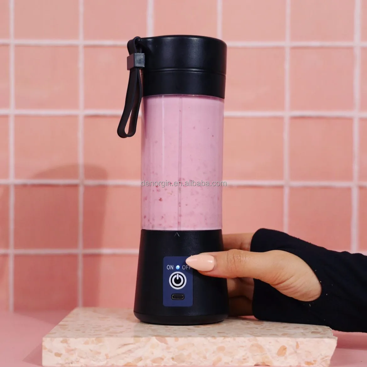 Original Factory 380ml Blade USB Charging Mini Travel Juice Blender  Portable Juicer Blender - Main Image