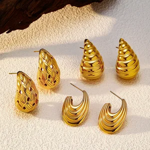 MW Stainless Steel 18K Gold Plated Exaggerated Long Flower Sequin Tassel Drop Earrings Water Drop Stud Earrings for Women