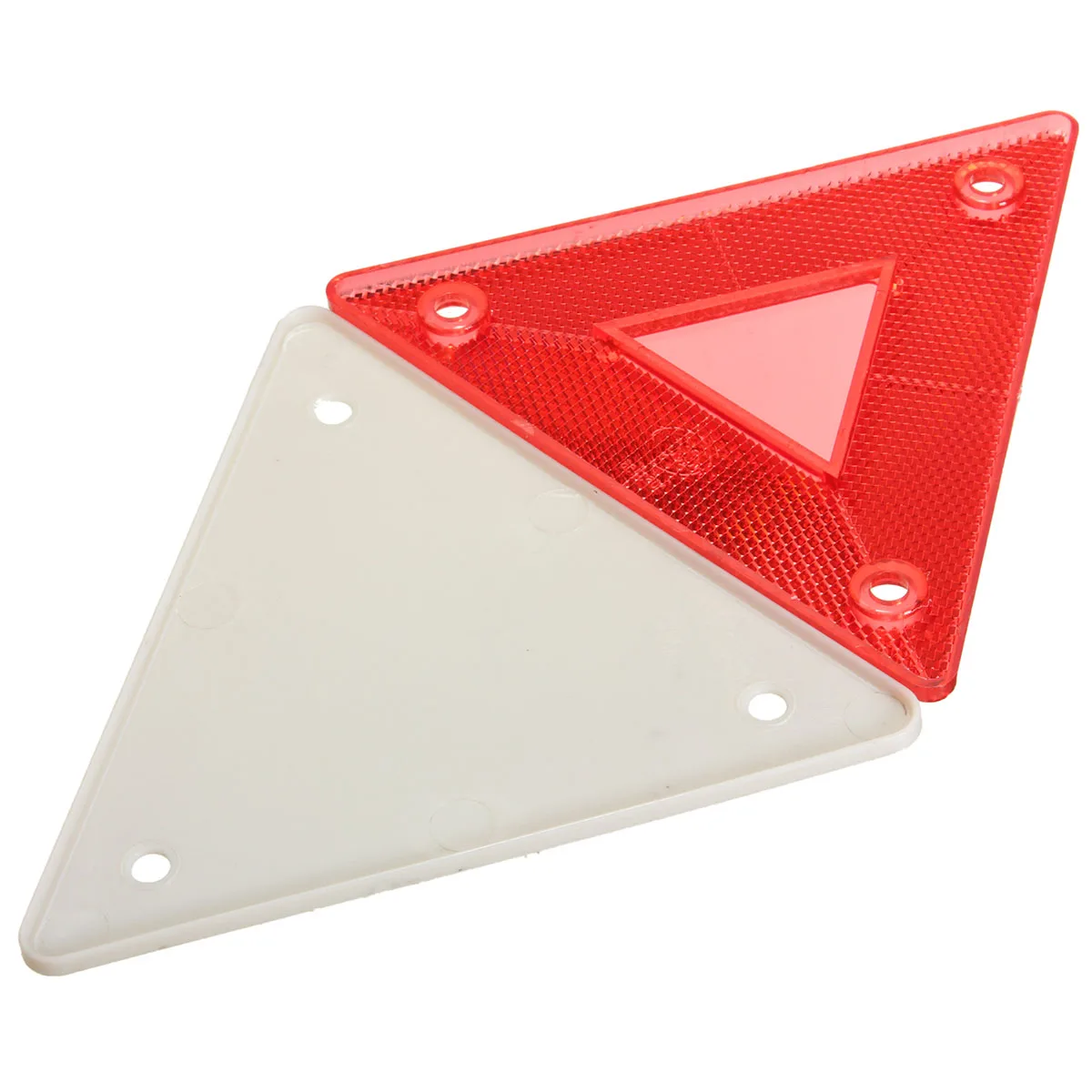 Triangle Red Reflectors MoreChioce 2PCS Automotive Triangle Reflector Waterproof Car Emergency Warning Triangle for Gate Posts Trailers Bikes Caravans Tractors All Weathers 