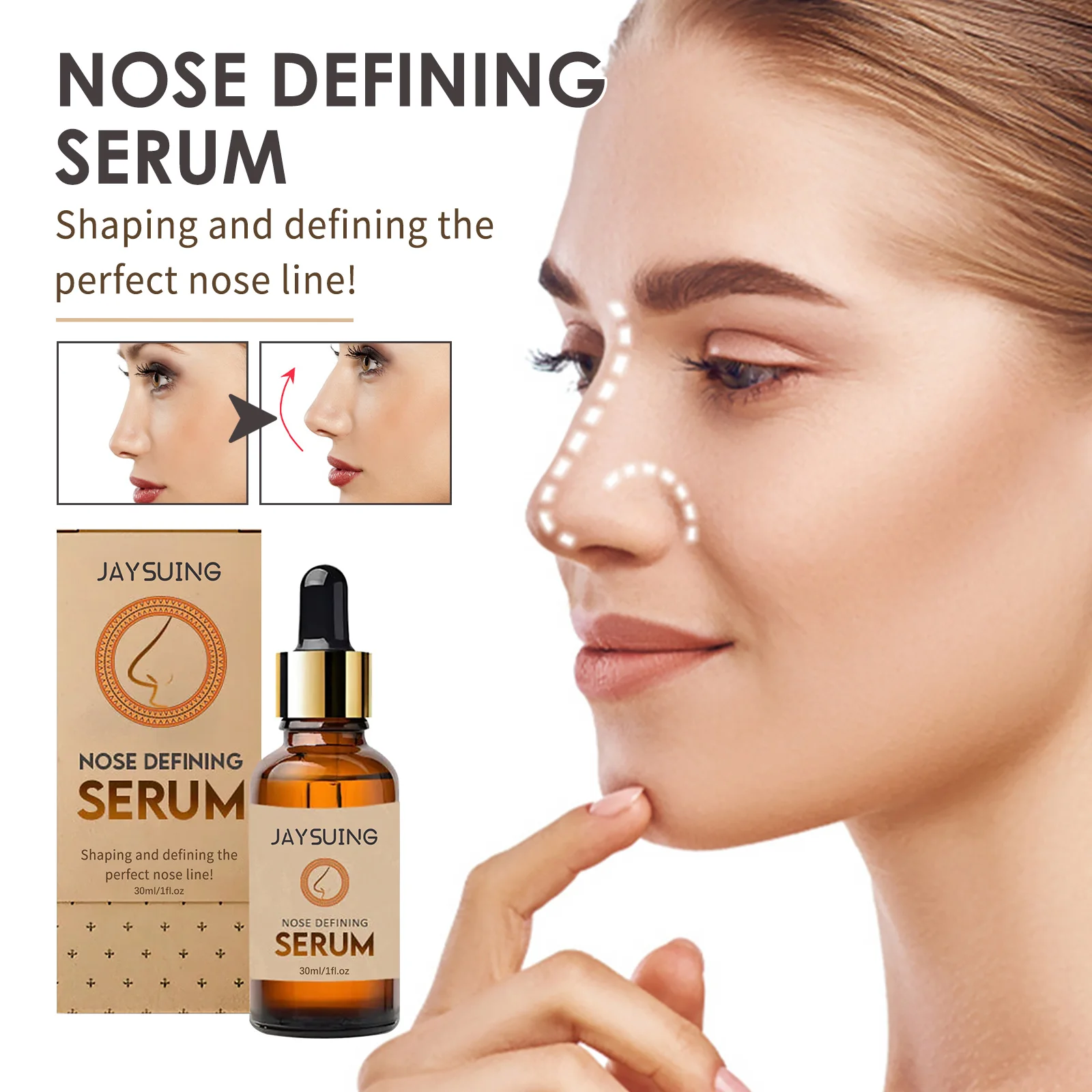 JAYSUING Wholesale Nose Defining Serum Sharp And Defin Perfect Nose Line Tightening Firm Nose Effect Nose Lift Up Essential Oil