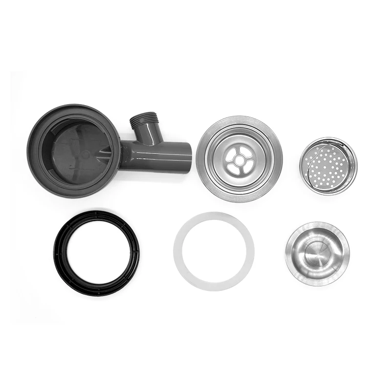product hot sale ss sealing lid strainer waste with removable deep waste basket assembly  drain spoon cup with overflow water264-2
