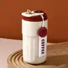taza beige+tapa roja