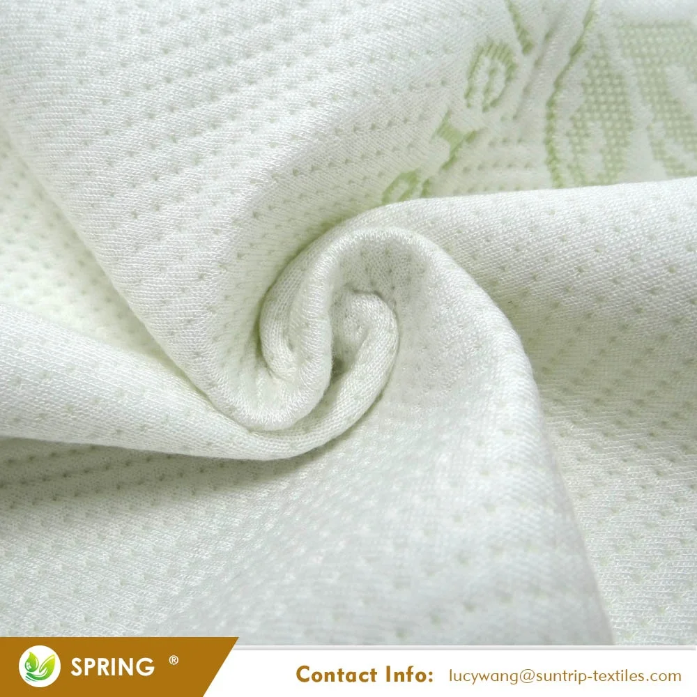220gsm Green Bamboo Jacquard Waterproof Mattress Protector Fabric With