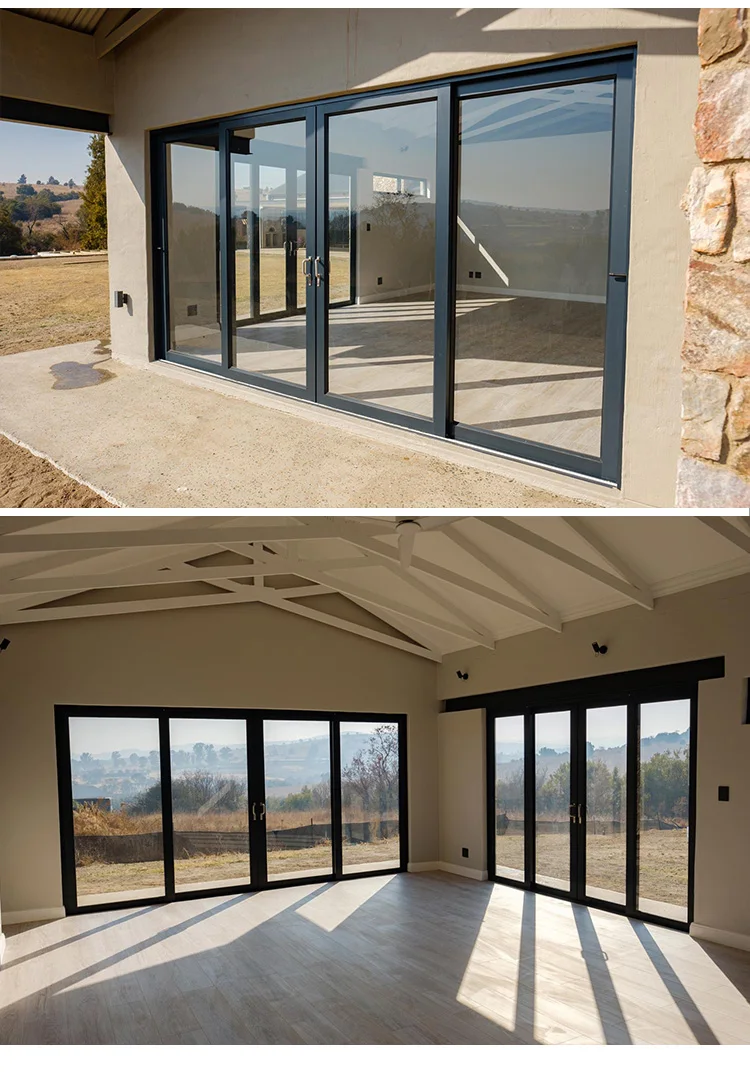 欧洲铝质玻璃门无框铝质内饰无噪声推拉门定制铝门窗