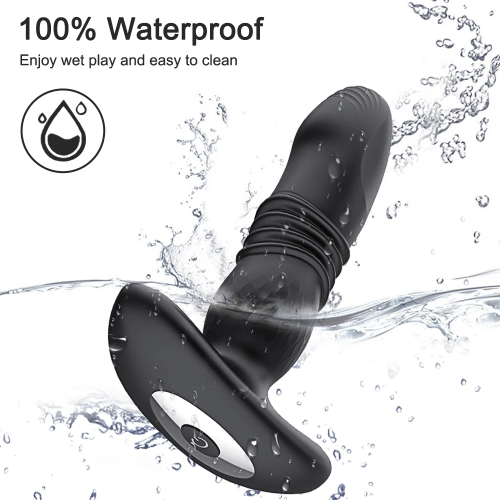 Hot Selling 2 in 1 Thrusting Dildo Vibrator Anal Sex Toys Male Prostate Massager Woman Butt Plug Vibrator with Remote Control