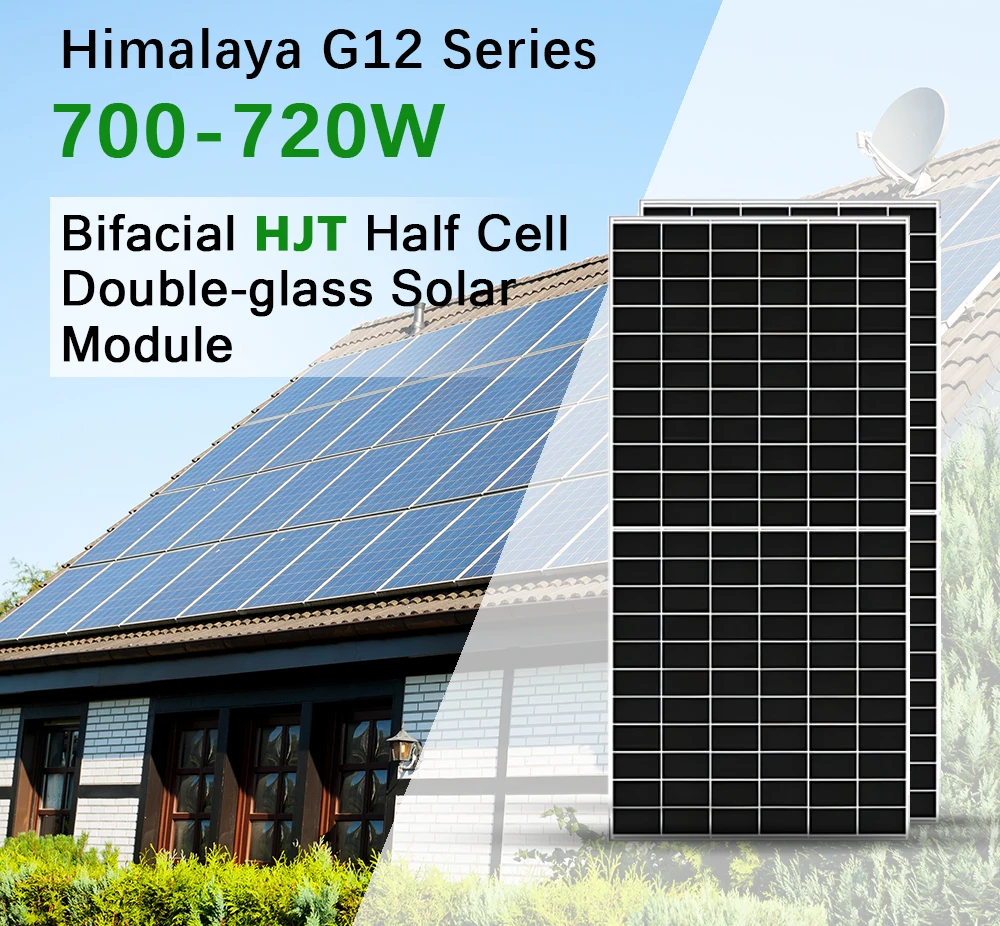 Huasun Bifacial HJT Half Cell Double Glass 700w 710w 715w 720w Solar ...