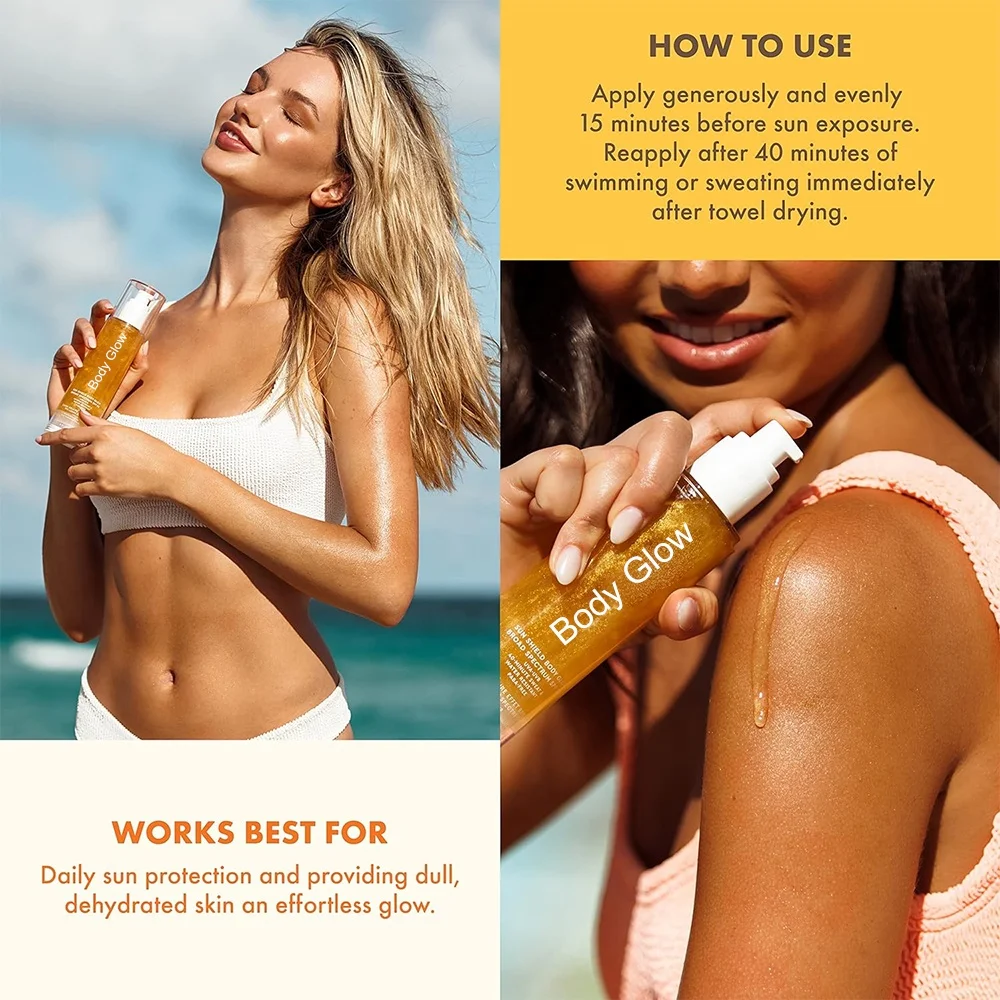 Body Glow Waterproof And Sunscreen Spf 50 Protection Shimmer Makeup