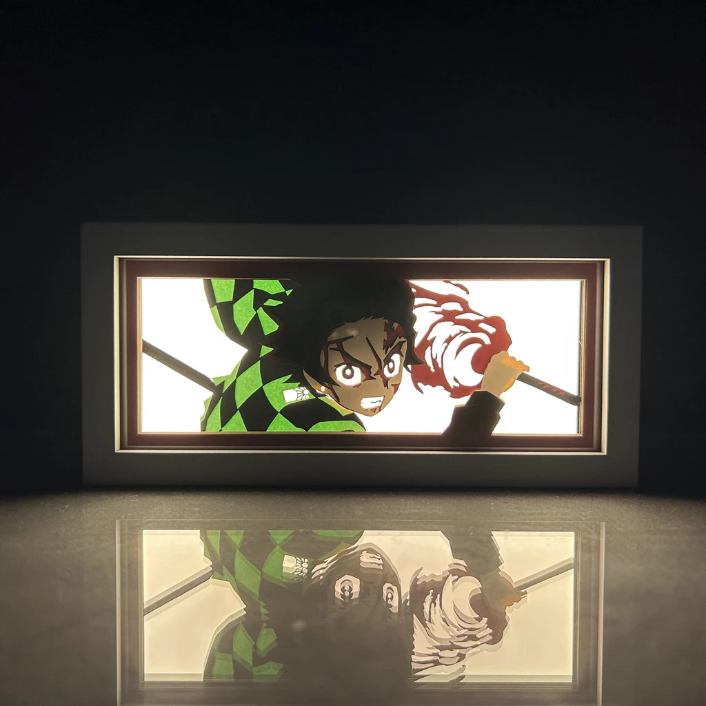 Demon Slayer Kimetsu No Yaiba Anime Light Box Mdf Wood Frame Laser ...