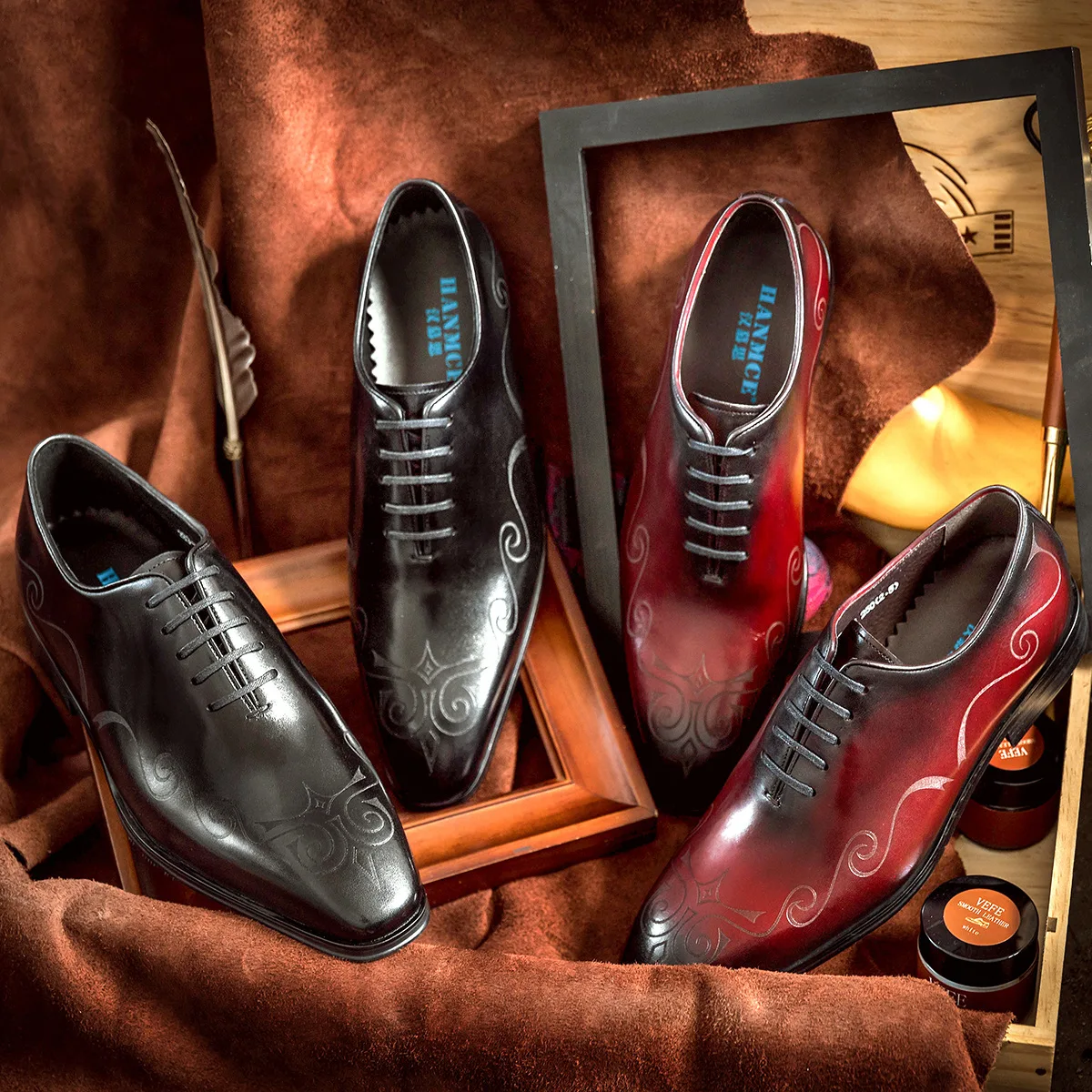 Designer Luxury Men Dress Office Genuine Leather Official Pointed Oxford  Shoes
