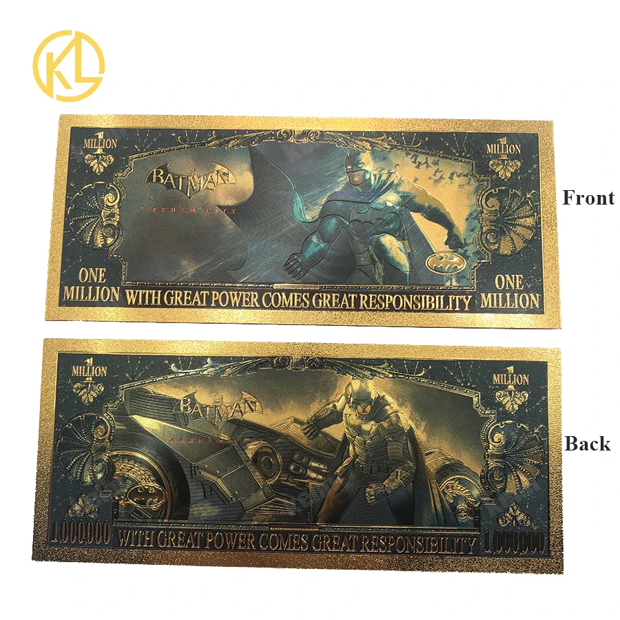 5types Famous Plastic Notes Bat Hero Gold Foil Banknotes Usa 100 Toy ...