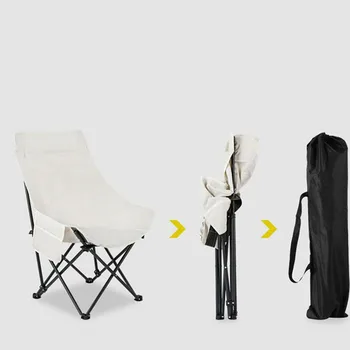 oversize durable high back tube leisure beach folding arm outdoor camping chair High Back folding Moon Chair Folding Portable