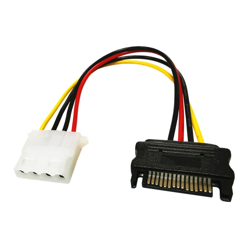 Sata 15pin Male To Big Male Serial Power Connector Adapter Cable Molex Ide 4pin To Sata Converter Power Cable Buy 15 To Molex Ide 4pin Power Cable,Sata To Big