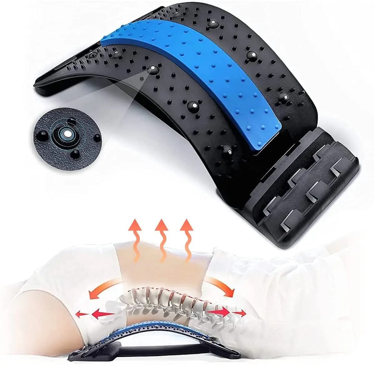 Back Massager And Back Stretcher With Magnetic Acupressure Points