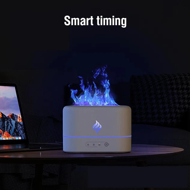 Gadgetoo Portable Cool Mist Usb Led Change Color Room 7 Colors Aroma Essential Oil Diffuser H2O Fire Flame Air Humidifier