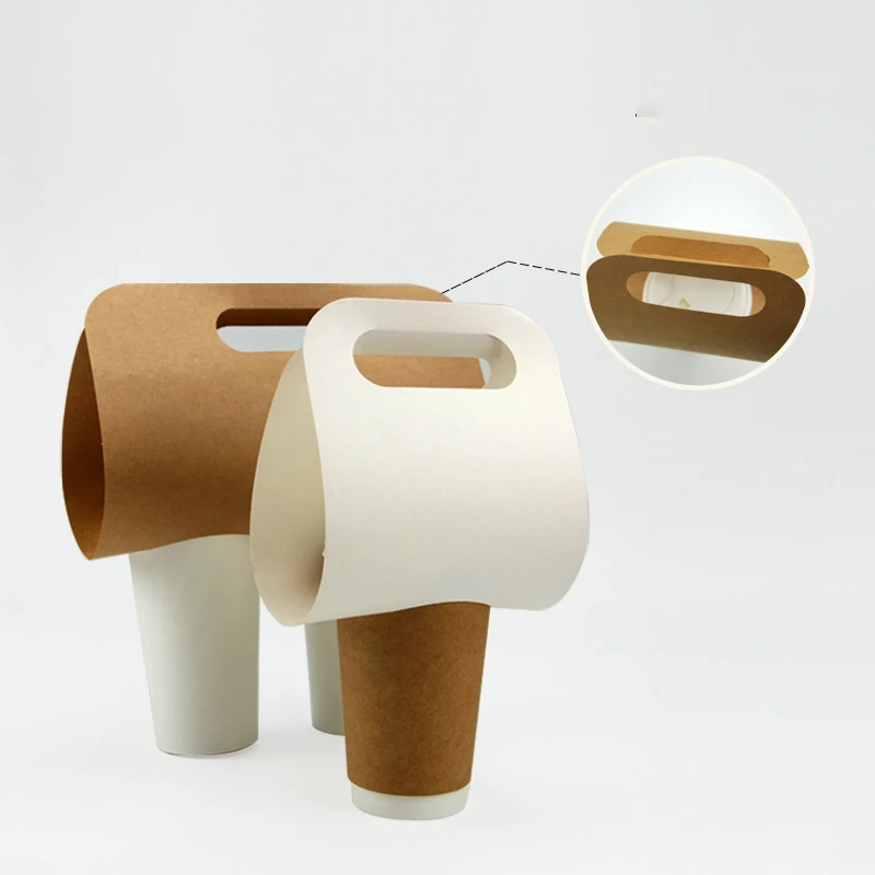 Coffee cup Carrier disposable take away cardboard paper cup paper cup holder with handle