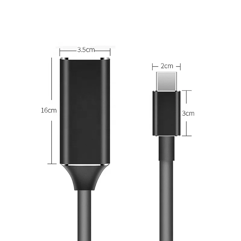 Adaptador de aluminio tipo C a HDMI para teléfono móvil Android, adaptador de tipo C a HDMI 4K 30Hz para TV