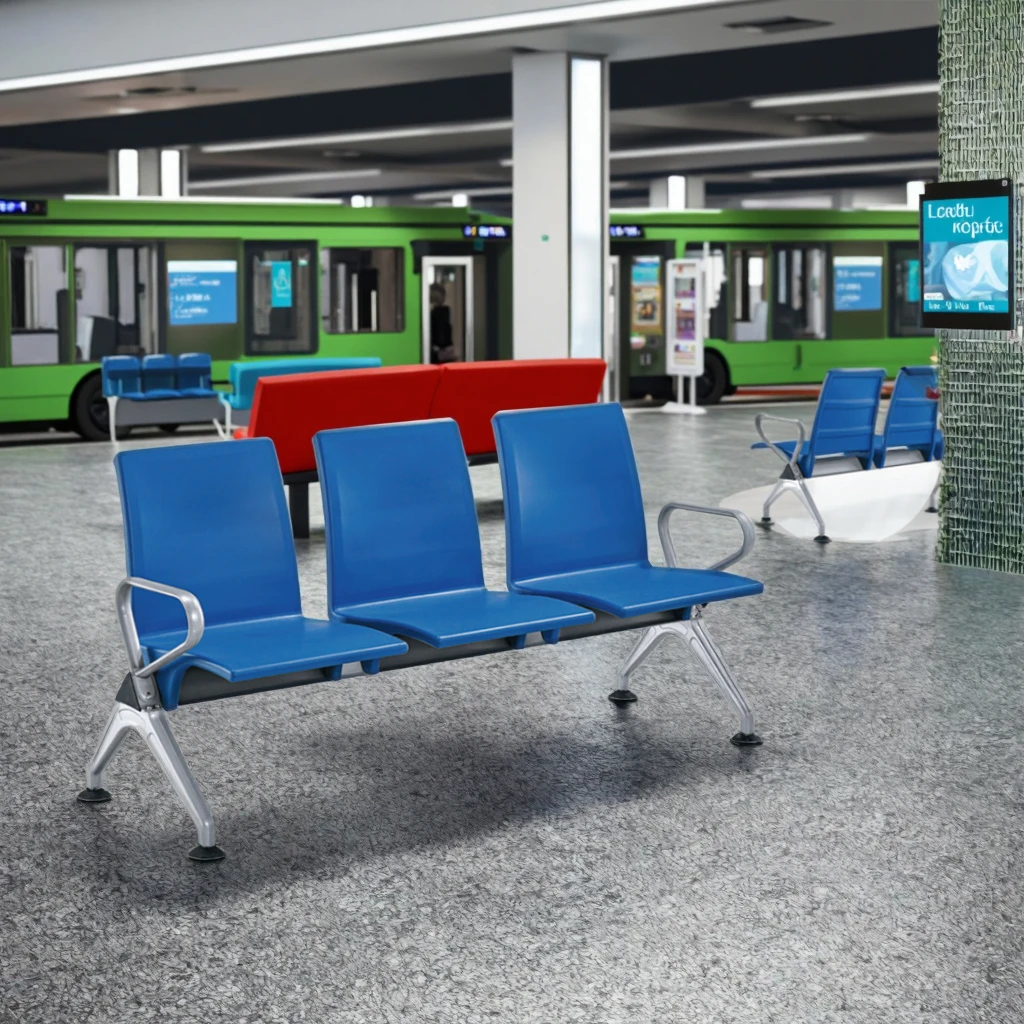 Modern Outdoor Powder-Coated Rectangular Pipe Frame Hospital Seating for Hospital Use 3