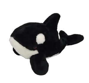 New Cute Stuffed Soft Plush Sea Animal Toy Black Whale for Kids Made with PP Cotton Filling New Textile