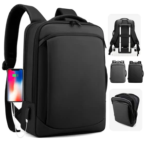 Computer Backpacks Anti-theft USB Charging Men Briefcase Notebook Bags Business PU Laptop Backpack
