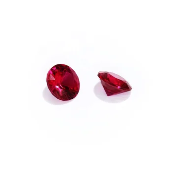 Zuanhui Wholesale Messi Gems Factory Synthetic Round Brilliant Cut Ruby 5# Corundum Stone Corundum Loose Stones Price Gemstone