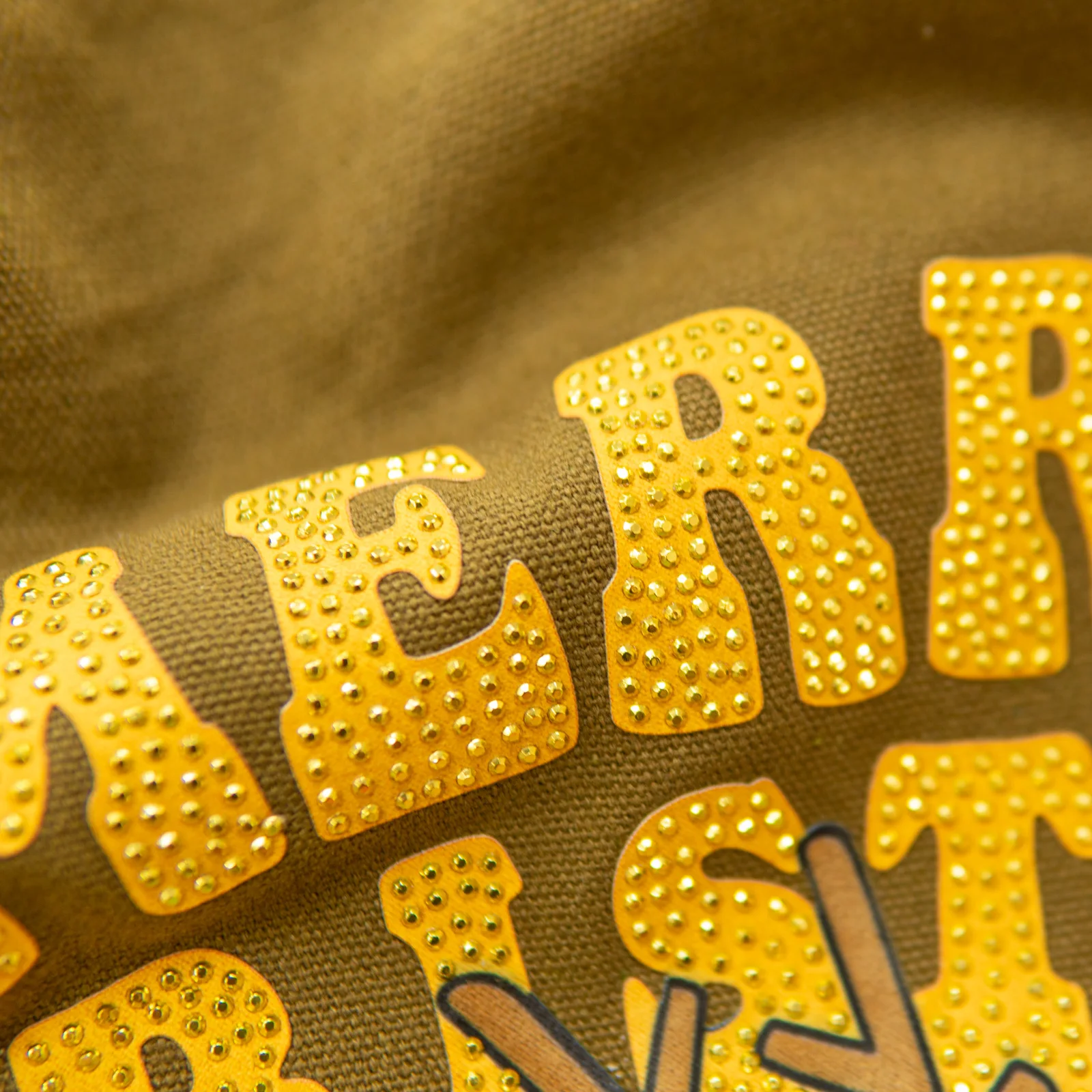 EYD Christmas Custom logo Designer Chenille Embroidery Rhinestone Iron on Patches t Shirt Printing Heat Transfer for Clothing