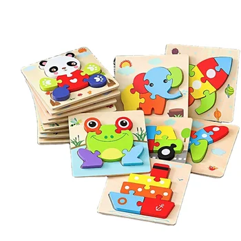 18 Designs Small Cheap Toys in China for Kids Boys Girls Chilld Trending Wooden Educational 3d Puzzle Game