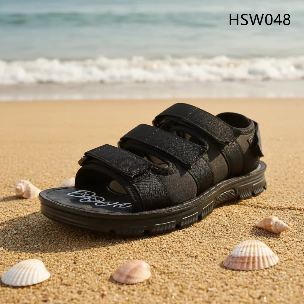 HY,Factory Output Magic Tape Design Wide-toe Men Summer Sandals Equator Countries Popular Quick-drying Holiday slippers HSW048