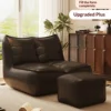 Black sofa+footrest